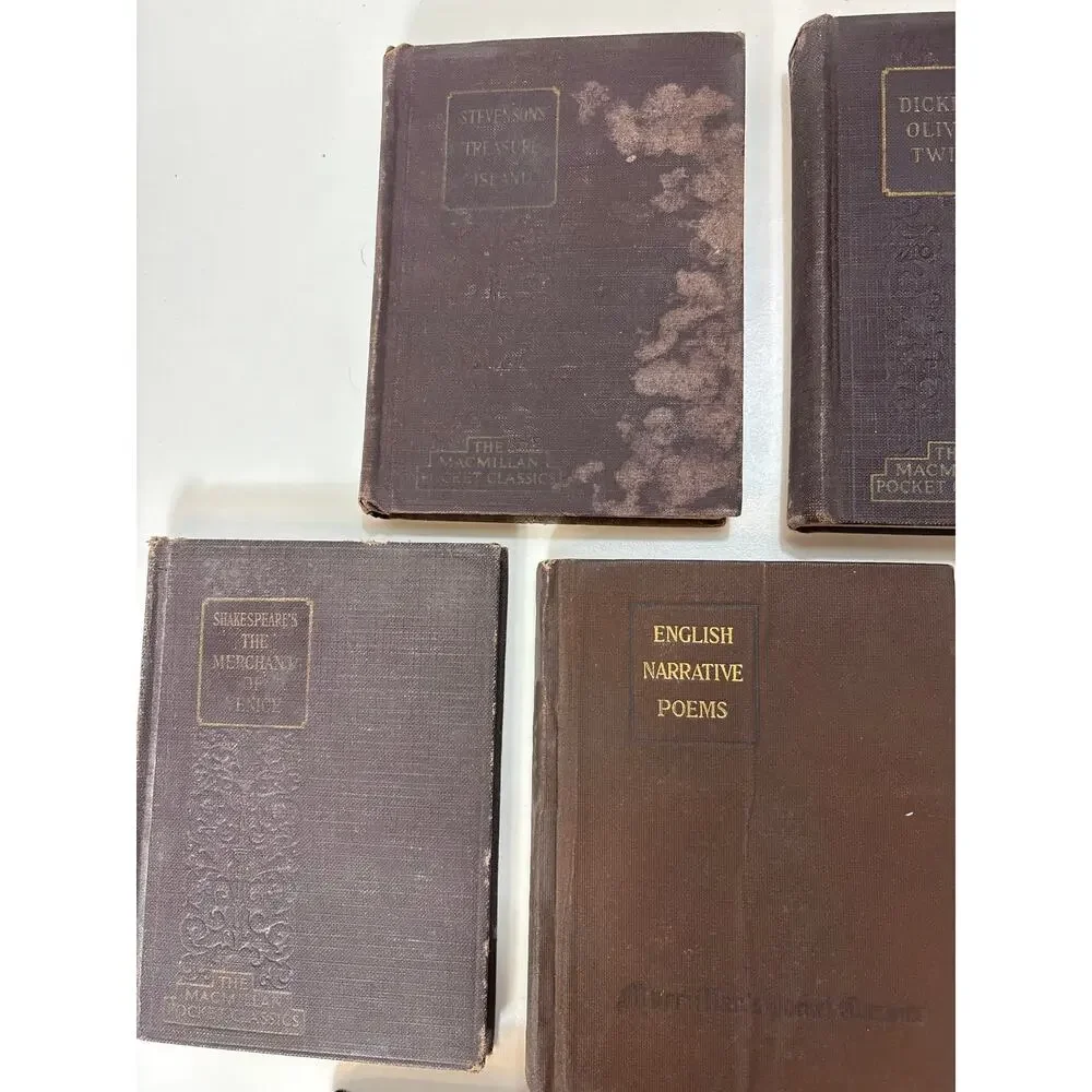 Antique 1900's Macmillan Pocket Classics Lot of‎ 7 Shakespeare Stevenson Dickens